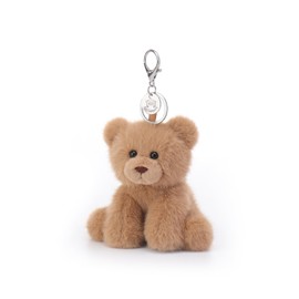 Apricot Lamb Leisure Bear Stuffed Plush Keychain, Soft Plushies Cute Keychain Toys for Kids' Bag, Backpack, Purse, Brown 4.5 Inches