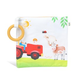 Petinard Label Photo Album Baby Photo Book Made of Organic Cotton Farm I with Teething Ring and Pendant as Memory Book I Children Baby from 0 Months I Gifts for Birth and Getting Used to