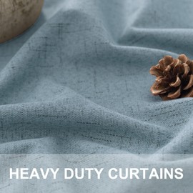 Dusty Blue Curtains for Nursery Girls Boy Bedroom 72 Inch Length 2 Panels Complete Blackout Room Darkening Black Out Shades Insulated Thermal Light Blue Grey Curtains for Winter Summer Heat Blocking