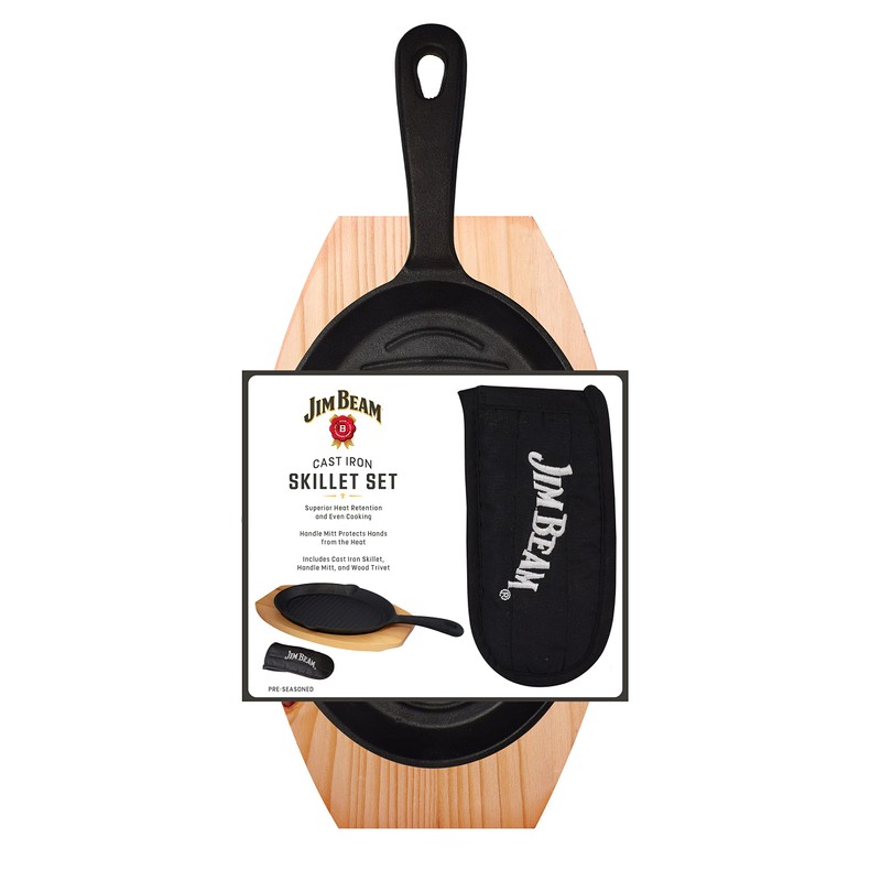 Jim Beam JB0159, Heavy Duty Construction, Pre Seasoned Cast Iron