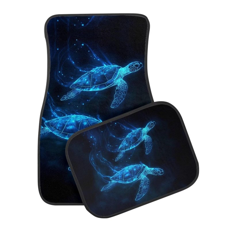 Darisoco Blue Bling Sea Turtle Tie-dye Car Floor Mat Front