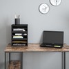 Ballucci File Organizer, 2-Tier Document Paper Sorter, Stackable Wood Desk