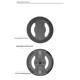 CS PRIORITY Magnetic Phone Holder for to 1/4''-20 Arri Holes Tripod Mount Adapter for 15 14 13 Smartphone Tripod Ball Head (Type B w Cold Shoe)