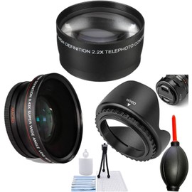 46MM Wide Angle Lens with Macro + 2.2X Telephoto Lens+ Lens Hood,Compatible with Nikon - Z50 Mirrorless 4K Video Camera with NIKKOR Z DX 16-50mm f/3.5-6.3 VR Lens.