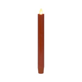 Luminara - Flameless Battery Operated Taper Candle - Burnt Orange - Pack of 1-1x9.5 - LED Flickering Flame - Realistic Safe for Home Kids and Pets