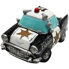 Police Car Money Box Black / White Polystone Dimensions (L x W x H): Approx. 17 x 10 x 9 cm Police Car
