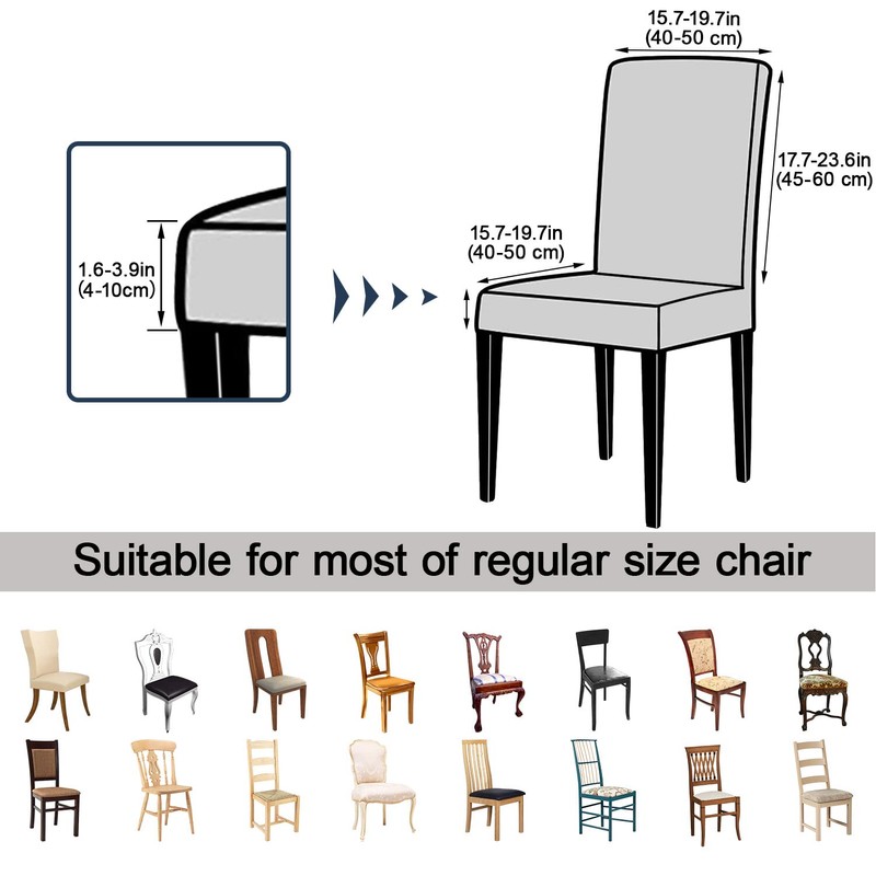 Keyroal Dining Room Chair Covers Set of 4, Stretch Solid