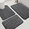 YIHOUSE Memory Foam Bathroom Rug Set, 3 Pieces - Dark