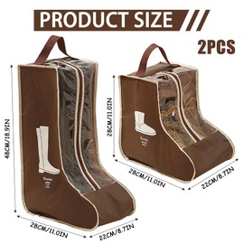 2 Set Boot Storage Boot Bag Portable Short Boots and Tall Boots Storage or Protector Bag Non-Woven Fabric Transparent Wellington Welly Boot Storage Bag for Hiking Muddy Hunting Fishing