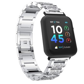 Compatible for ITOUCH AIR 4 Band, Lamshaw 24mm Quick Release Women Jewelry Bling Diamond Metal Dressy Strap Adjustable Replacement Strap Accessories Sports Band Compatible for ITOUCH AIR 4 41mm / 46mm