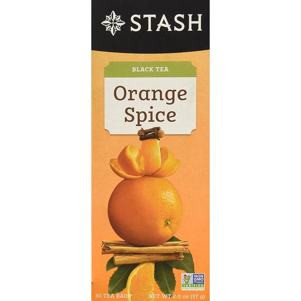 Stash Tea Orange Spice Black Tea, 30 Count