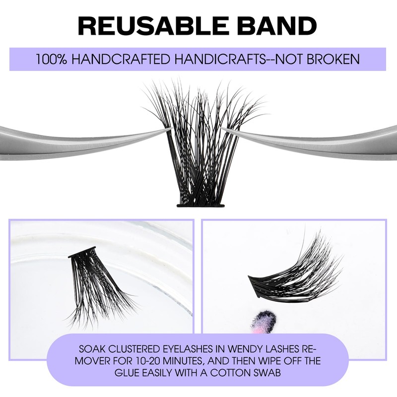 Individual Eyelashes 3D 60+80D 12-16mm D Curl Mixed Natural Cluster