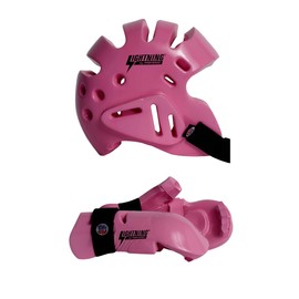 Proforce Lightning Martial Arts Protective Sparring Gear Bundle - Headgear/Gloves (Pink, Child Medium)