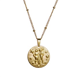 14K Gold Zodiac Necklace, Horoscope Constellation Pendant, Birthday Gift for Women