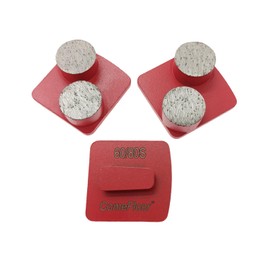 Redi-Lock Concrete Floor Preparation Disc, Diamond Metal Grinding Shoes, Double Round Segs Compatible for Husqvarna Grinder, 60/80 Grit Soft Bond, 3PCS