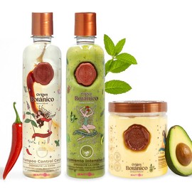 Kit Purificante y Reparador – Dandruff Control Shampoo, Plex Treatment & Repair Mask | Hair Repair & Growth | Origen Botánico