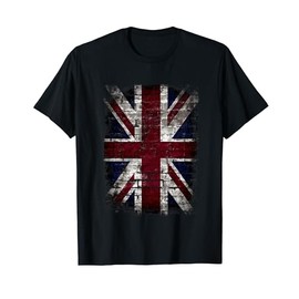 Grunge Uk Flag Great Britain Punk Style Distressed Wall T-Shirt