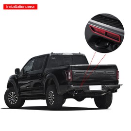 BETTERHUMZ Car Rear Headlight Switch Button Frame Sticker Compatible with Ford F150 Raptor 2015-2020 Carbon Fiber Frame Cover Decor Car Exterior Tuning Accessories (Red)