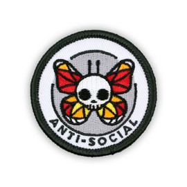 Winks For Days Adulting Merit Badge Embroidered Iron-On Patch (Anti-Social)