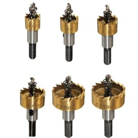 6Pcs Bestgle HSS Hole Saw Cutter, Hole Saw Kit for Hard Metal Drill Bits Set Heavy Duty Tool Kit with Arbor Tooth Cutting Opener Drill Bit 16mm/18.5mm/20mm/25mm/30mm