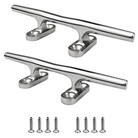 METRAXION Boat Cleat,2 Pack 5 inch Marine Grade 316 Stainless Steel Open Base Dock Cleat Rope Cleat with Fasteners for Kayaks, Nautical Decor