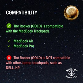 MacBook Trackpad Jiggler - Doesn’t Work on HP, DELL, Other Laptop touchpads, Cordless, Undetectable, Mechanical Mouse Mover, 12 Months on AA Battery (Golden)
