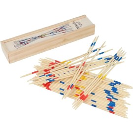 PARENCE.- Gioco Mikado in legno - Classico gioco da tavolo per bambini e adulti - Bastoncini colorati in scatola di legno - Destrezza e concentrazione ideali per la famiglia, i viaggi e i regali