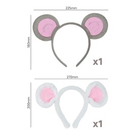COACOM Pack of 2 Mouse Headband, Creative and Funny Headband, Role Play, Mouse Costume Accessories, Stage Performance Accessories