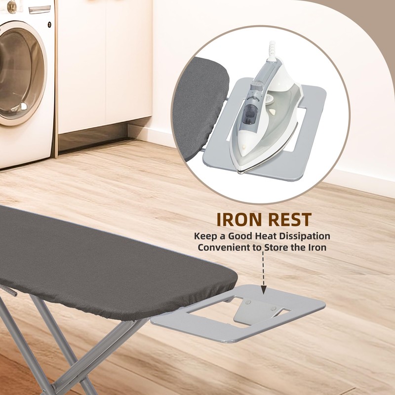 STO STO Ironing Board 48" x 15" with Iron Holder,