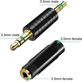 Xiatiaosann Stereo Audio 3.5 mm Jack Male AUX Adapter, Pack of 5 3.5 mm Jack to 3.5 mm Jack, 5 Pieces 3.5 mm Male to 3.5 mm Plug, for Speakers, Stereo Cable, Headphones