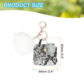 [PATIKIL] Coin Pouch PU Leather Small Coin Purse Keychain for Women Keychain Pouch Mini Tote Bag Keychain Cute Small Hanging Backpack Handbag Decoration Gray - White