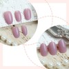 Purple Press on Nails Short Almond Fake Nails Reusable False