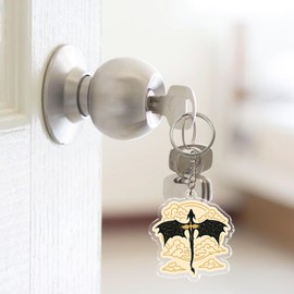 Dragon Fourth Wing Keychain 2 Inches Bookish Book Club Bookworm Reading Lover Romantasy Acrylic Material Key Ring Accessories for Motorcycles Cars Backpack Handbag Gifts for Mom Dad Friend Coworker