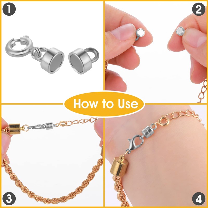 8 Pack Silver Magnetic Necklace Clasps Magnetic Necklaces Clasps Connector