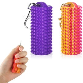 Little Ouchies Fidget Keychain, Spiky Grippie Stim Keychain for Adults, Pocket Anxiety Relief Keychain for Stress & Anxiety Relief(Purple + Gradient)