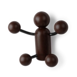 Umbra Woody Hooks, Decorative Wall Coat Rack with 4 Hooks for Entrance, Bedroom and Office