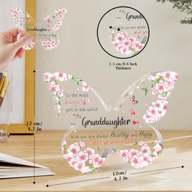 Granddaughter Gifts from Grandma Decorative Signage Stocking Stuffers GiftsFor Granddaughter Valentines Day Gifts Forgranddaughter ValentinesGift Grand DaughterGifts from Grandma