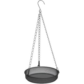 ROLUXENTIA Wild Bird Feeder Tray - 7 InchHanging Steel Dish for Durable Outdoor Black