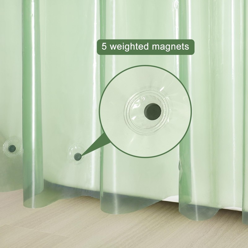 UFRIDAY Green Clear 72 x 84 Shower Curtain Liner,Extra Long