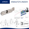 Knauf APECS 2076538031 Lock Cylinder Lock 40/45 mm for Door