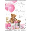 1st Birthday Pink Teddy Card (JJ1504)