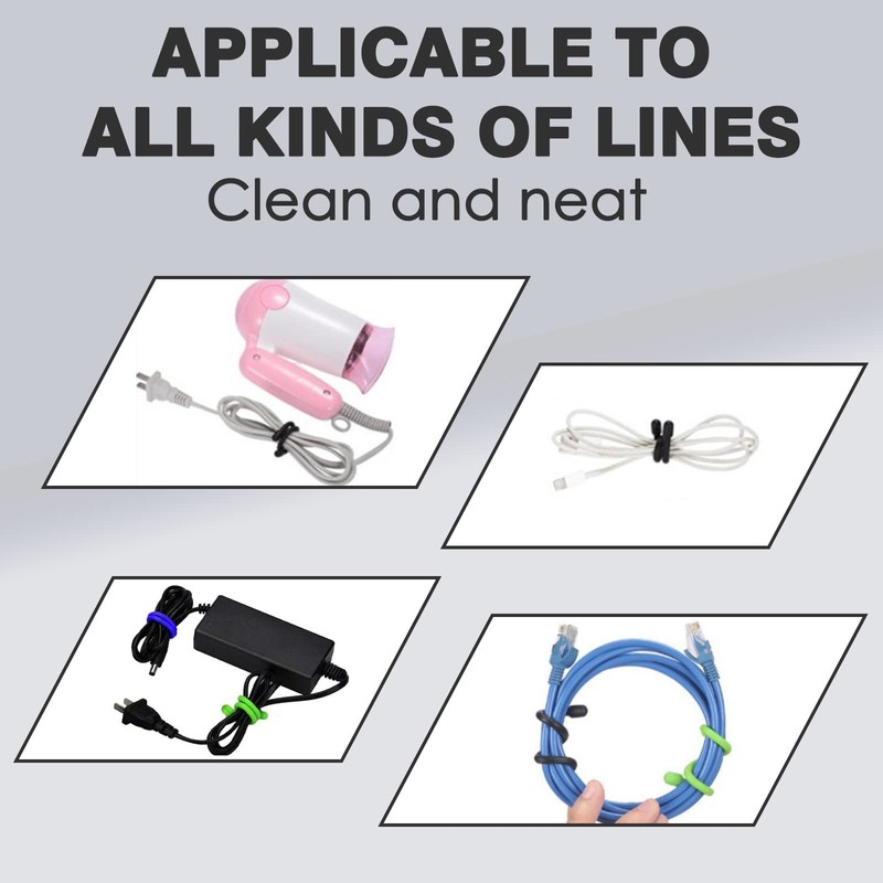 9Pcs Silicone Twist Ties, Steel-Core Rubber Twist Tie Set for
