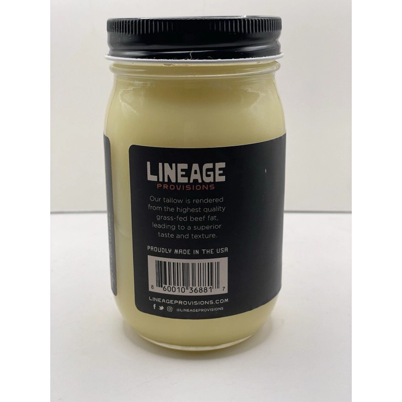 Unbranded Lineage Beef tallow 100% Grass Feed Original 14 Oz