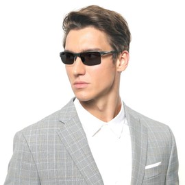 willochra Full lens Polarized Reader Sunglasses for Men Women Wrap Around Sports Sun Reading Glasses (black, 1.75, x)