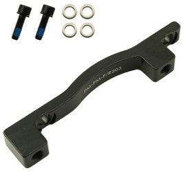 YTgilo Bicycle Disc Brake Adapter Front Disc 203mm Brake Pads Front Forklift Rack Converter Brake Caliper Mount Adapter Parts for MTB Mountain Bike Black