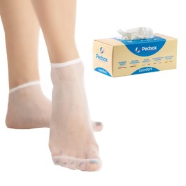 Pedsox, Pack of 100 Disposable Hygiene Socks for Testing Shoes, Comfort Line, Unisex, One Size, White