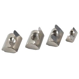 M6 Roll in Spring T Nuts,3030/4040 Series Universal with Spring Sheet,Roll in Spring Loaded T Nut,Carbon Steel Nickel-Plated for Aluminum Profile with 8mm Groove Depth (30/40-Series,30 Pcs)