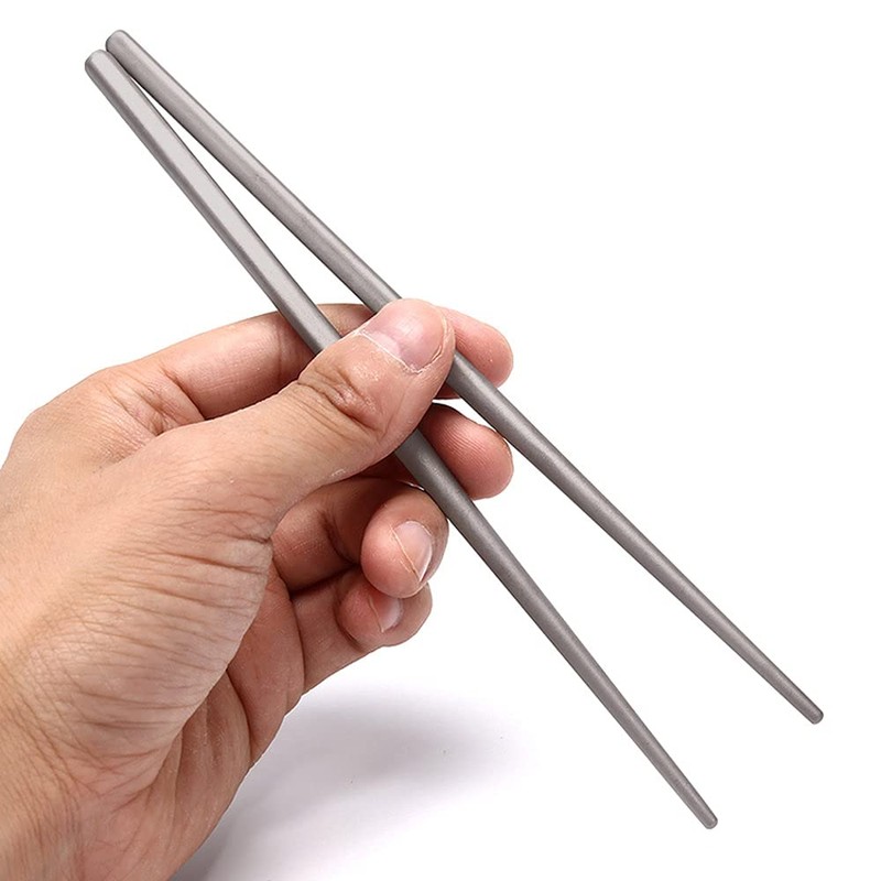ORIGINCOM TI600SET3 Titanium Spoon, Fork & Chopsticks 3-Piece Cutlery Set,