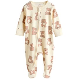 NEXT Pack of 4 Baby Rompers Two Way Zip, brown