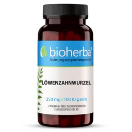 Löwenzahn Löwenzahnwurzel 350 mg 100 Kapseln, Hochwertiger Komplex mit Vitamin B6 zur Unterstützung der Lebergesundheit von BIOHERBA